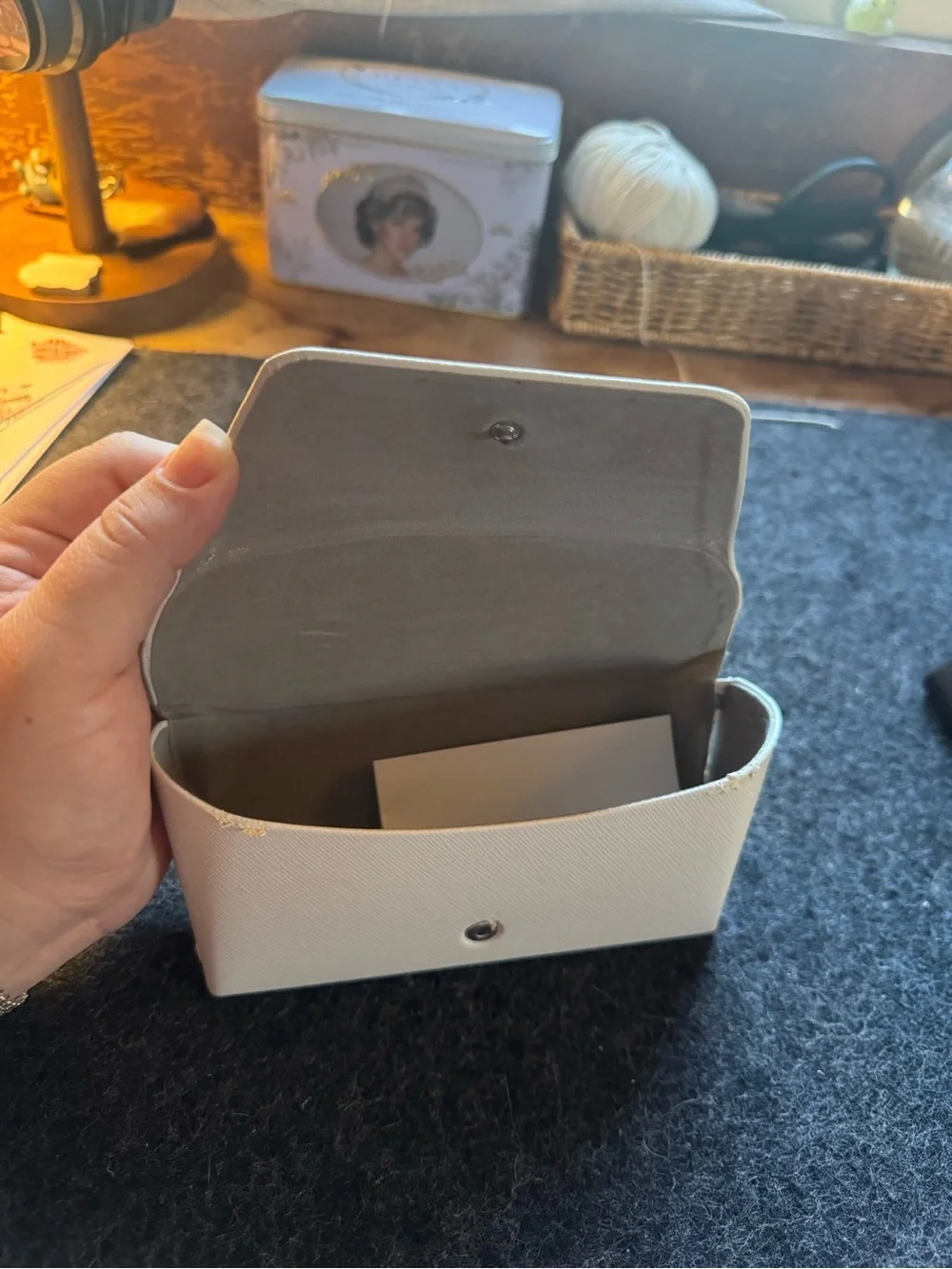 Michael Kors Cream Textured Eyewear Case